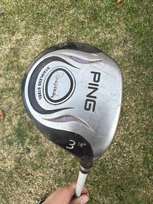 Ladies Ping Rhapsody 3 Wood, Ladies Graphite Flex Shaft, NEEDS NEW GRIP, RH - Image 1 of 4