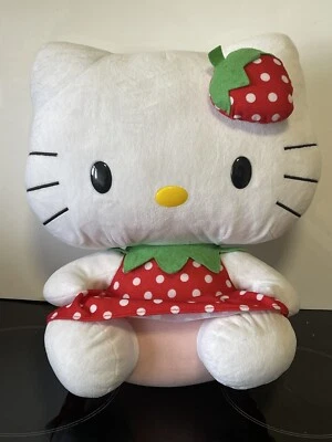 TY Strawberry Hello Kitty 14.5” Plush With Strawberry Attached - Large - Image 1 of 4
