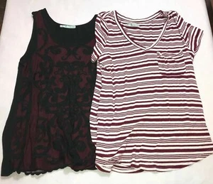 Lot x2 Women's Maurices Tank Top Shirt Size Medium Striped Summer Variety - Picture 1 of 7
