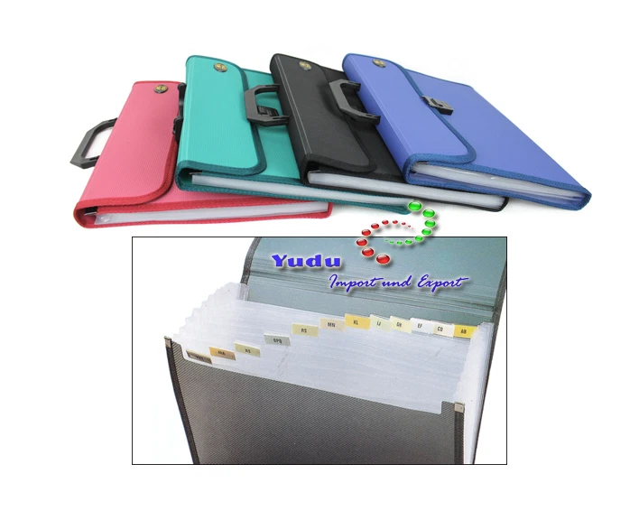 Fächermappe DIN A4 mit 12 dehnbaren Fächern Ordnungsmappe Taben Traggriff - Bild 1 von 3