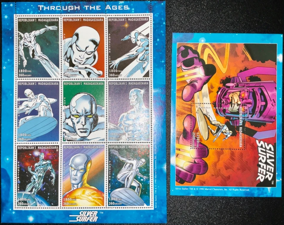 [OOS] Madagascar #Mi2190-Mi2198 #MiBl296 MNH 1999 Silver Surfer Kirby Lee [1508- - Image 1 of 1
