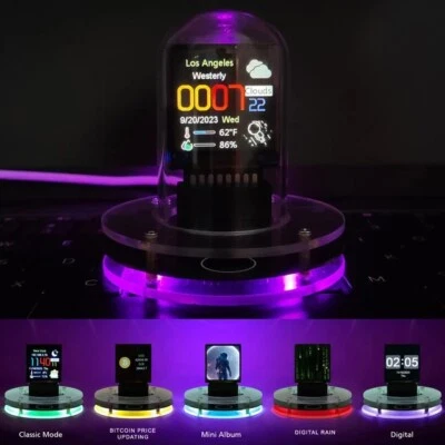 WorkSmart Supplies Bitcoin Price Tracker Tube Alarm Clock Colorful RGB WIFI GIF - Image 1 of 4