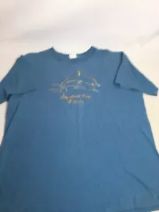 Vintage!! Longboat Key T Shirt L single Stitch Florida Dolphins Blue Beach - Picture 1 of 8