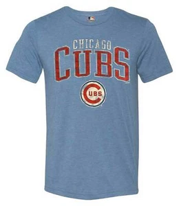 Fanatics Mens MLB Chicago Cubs Vintage Arch Short Sleeve Crew Neck T-Shirt, Blue - Picture 1 of 1