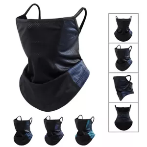 Maschera Mezza Viso Protettiva UV Collo Ghetta Sciarpa Fazzoletto da Collo Bandana con Orecchio ad Ansa - Foto 1 di 29
