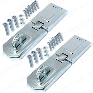 2x STARKE 150mm HASPEL + KLAMMERBEFESTIGUNG FLEXIBLES SCHARNIER Tor/Garage/Schuppen/Tür sicher - Bild 1 von 2