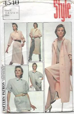 C289 STYLE 4540: COAT, TOP, PANTS & SKIRT SIZE 10-14 SEWING PATTERN - Image 1 of 2