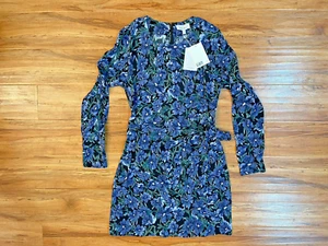 & Other Stories Langarm Mini Wickelkleid blau geblümt Größe US 4 - Bild 1 von 5