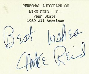 "Cincinnati Bengals" Mike Reid Hand Signed 3X5 Album Page Todd Mueller COA