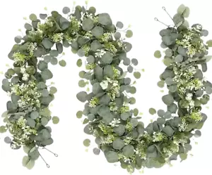 Artificial Eucalyptus Garland Fake Greenery Eucalyptus Leaves Garland Artificial - Picture 1 of 12