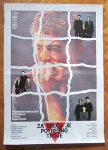 Three For Happines Za Srecu Je Potrebno Troje 84 Ex Yu Movie Poster Mira Furlan - Picture 1 of 1