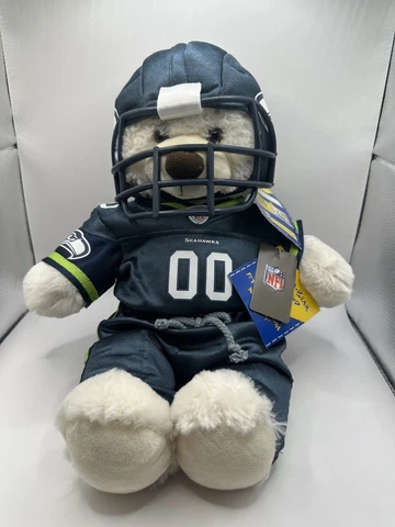 Vintage Seattle Seahawks Build A Bear Plush ca 2005 w/ Uniform Helmet NWT Cover