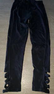 DANSKIN GIRLS BLACK ACTIVE WEAR PANTS size 7/8 fancy trim bottom sides CUTE! - Picture 1 of 2