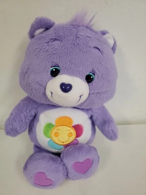 Care Bears Peluche Harmony Bear 2012 Hasbro 12" Púrpura con Flor Foto 1 de 4