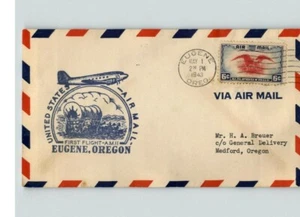 Airmail FIRST FLIGHT, Eugene, Oregon, May 1, 1943, to Medford, Oregon - Picture 1 of 1