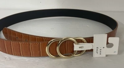 Cinturón para mujer A New Day talla L marrón estampado de cocodrilo imitación cuero NUEVO Foto 1 de 4