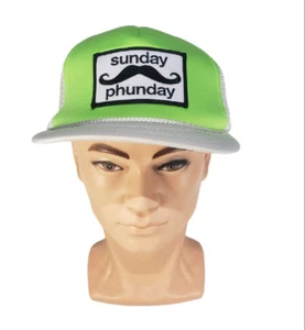 Sunday Phunday Hat Mens One Size Green Mustache Truckers Cap Adjustable Decky - Picture 1 of 6