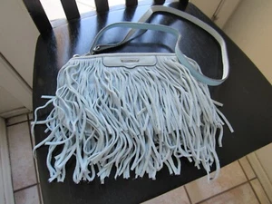 Rebecca Minkoff Finn Fringe Beached Blue Leather Crossbody Clutch - Bild 1 von 6