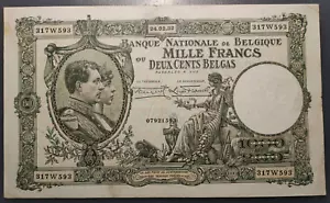 BELGICA BELGIUM 1000 FRANCS 1932 (24/02/1932) P104 MBC - Foto 1 di 2