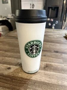 Starbucks Tall Travel Tumbler 16oz Classic White mit Sirene Logo Vintage 2005 - Bild 1 von 6