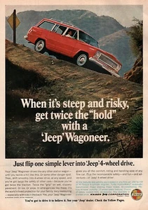 1966 Jeep Wagoneer "Steep and Risky" Original Color Ad - Picture 1 of 1