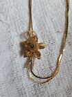 Gold Long Gatsby Lariat Floral Mesh Sliding Rose Pendant Adjustable Necklace