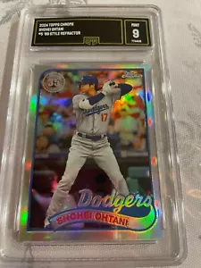 SHOHEI OHTANI DODGERS 2024 TOPPS CHROME '89 STYLE REFRACTOR # 89-CB5 GRADED 9 - Picture 1 of 2