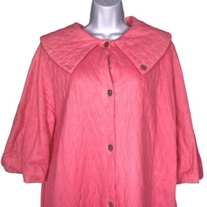 Bata de baño acolchada rosa L vintage años 70 para mujer - Imagen 1 de 8
