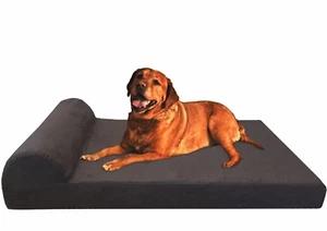 Orthopedic Waterproof Memory Foam Pet Bed Large to Extra Large XL Dogs Head Rest - Picture 1 of 19