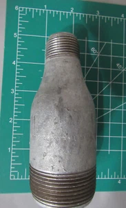 WM 1-1/2" X 3/4" GALVANIZED TBE MNPT Schedule 80 (XS) Concentric Swage Nipple - Picture 1 of 5