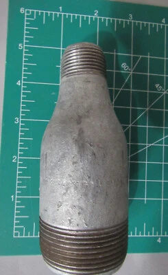 WM 1-1/2" X 3/4" GALVANIZED TBE MNPT Schedule 80 (XS) Concentric Swage Nipple - Image 1 of 4