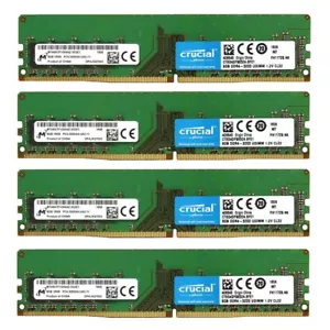 Crucial 32GB 4X8GB DDR4 3200MHz PC4-25600 UDIMM Desktop Memory Ram CT8G4DFS832A - Picture 1 of 5