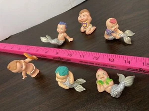 GALOOB Mermaid Merbabies Magic Diaper Babies 6 pc set 1990s - Picture 1 of 13