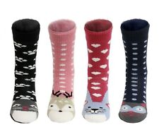 Ladies Animal Slipper Socks Non Slip Grip 2.3 Tog HEAT MACHINE  🇬🇧Uk Based
