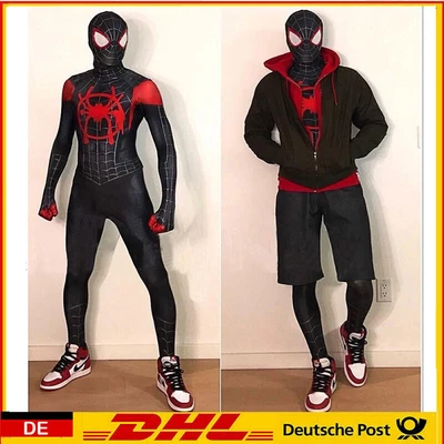 Karneval Spiderman Cosplay Kostüm Miles Morales Kinder Herren Anzug Outifit-Kids - Bild 1 von 4