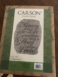 Carson Garden Stone "In Memory", 10.5" Tall x 8" Wide x 0.75" Thick