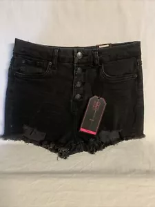 No Boundaries Women's Sz 7 denim shorts - High Rise - mom fit - Black - NWT - Picture 1 of 12