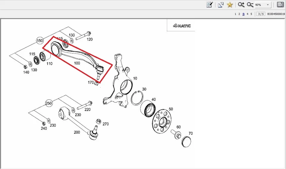 OEM GENUINE MERCEDES BENZ 08-13 C 300 4MATIC SPORT W204 LEFT UPPER CONTROL ARM  Foto 1 de 1