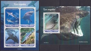 GS1524 2019 NIGER TIBURONES FAUNA DE VIDA MARINA #6876-6879+BL1064 MNH - Imagen 1 de 1