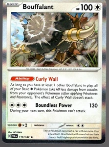 Pokemon Bouffalant Raro SV07: Corona Estelar 119/142 Casi Nuevo - Imagen 1 de 1