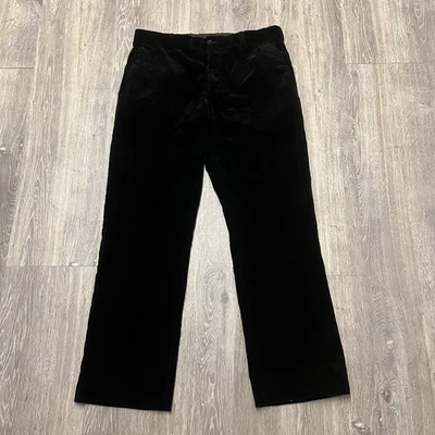 Pantalón Ralph Lauren Etiqueta Púrpura Pana Negro Italiano Pierna Recta 34W x 30L Foto 1 de 4