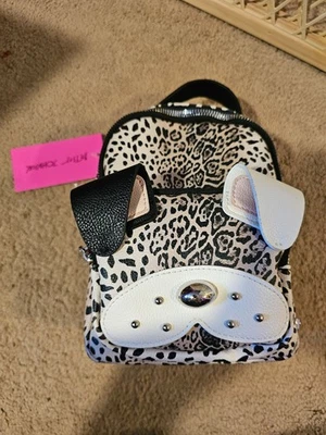 Betsey Johnson Oatmeal French Bull Dog Mini Backpack 2 Zippers New With Tags - Image 1 of 2