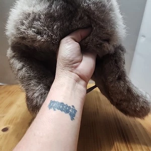 Vintage Tan Black Fur Russian Trapper High Quality Authentic Mink/Rabbit? - Picture 1 of 8