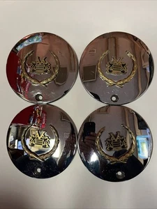 (Set of 4) Vogue Tyres Chrome Gold Wreath Crest Center Cap WCA-283 TDK-070119A - Picture 1 of 10
