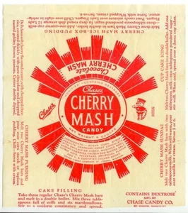1940s Chase's Cherry Mash candy bar wrapper - 2 oz - St. Joseph Missouri - Picture 1 of 2