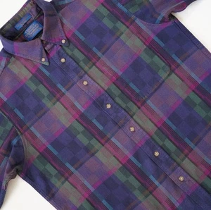Vintage 80s 90s Pendleton Geometric BD Shirt Made In USA Aztec Southwestern - Picture 1 of 9