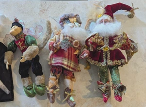 3 Mark Roberts Thanksgiving Santa Monkey Fairy Christmas Ornaments  10" - Picture 1 of 12
