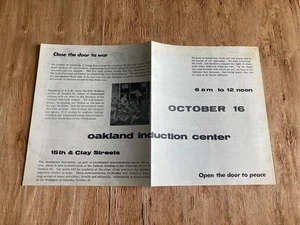 OAKLAND INDUCTION CENTER OCCUPATION 10/16/1967 flyer Civil Action Day Committee - Picture 1 of 2