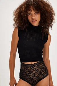 Free People Tank Strick ärmellos schwarz Top Small neu ohne Etikett - Bild 1 von 3