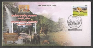 India 2024 Special Cover, Karlapat Wildlife Sanctuary, Kalahandi, Elephant, deer - Picture 1 of 2